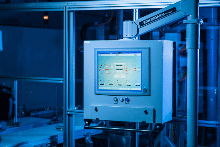 MES display on production line